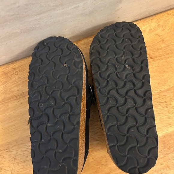 Birkenstock Clog Black Suede Slip-On  with Silver Buckle - Picture 8 of 9